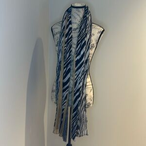 Brown Black and White Animal Print Scarf